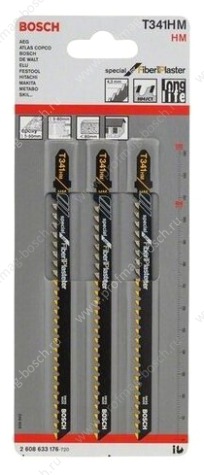 Полотно для лобзика (106 мм; 3 шт T341HM Bosch 2608633176 Полотно для лобзика (106 мм; 3 шт T341HM Bosch 2608633176