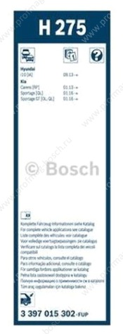Задний стеклоочиститель Bosch Rear H275 Bosch 3397015302 Задний стеклоочиститель Bosch Rear H275 Bosch 3397015302