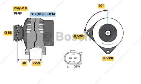 Bosch 0986045330 Генератор 14V 110A